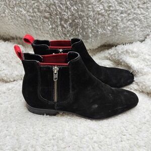 Asos Black‎ Suede Leather Chelsea Ankle Boots mens sz 6